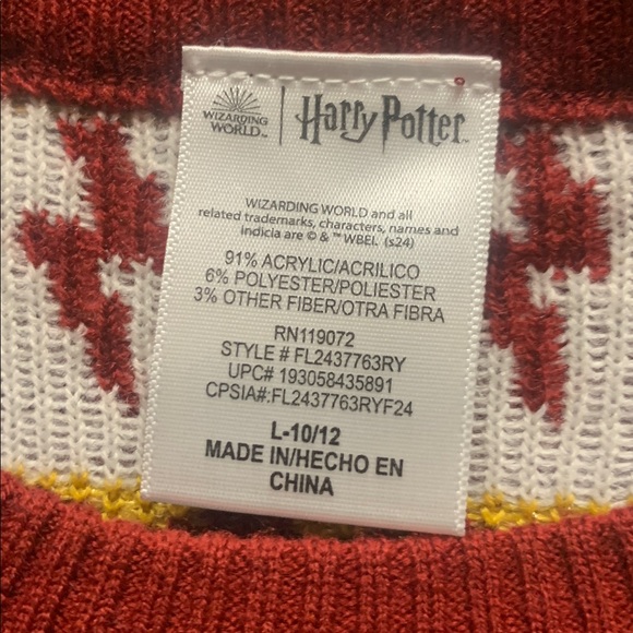 HARRY POTTER HOGWART’S HOUSES CHRISTMAS SWEATER - Picture 5 of 12
